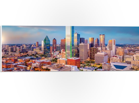 PVC Schuimplaat- Uitzicht op Gebouwen in Dallas, Texas - 60x20 cm Foto op PVC Schuimplaat