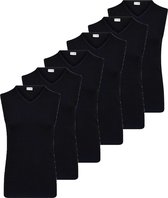 Beeren 6 stuks heren mouwloze shirts 100% katoen - XL - Zwart