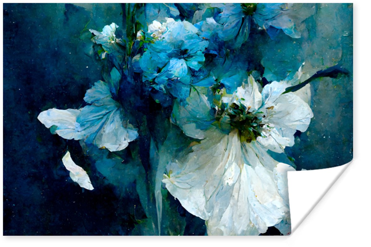 Bloemen - Boeket - Verf - Blauw