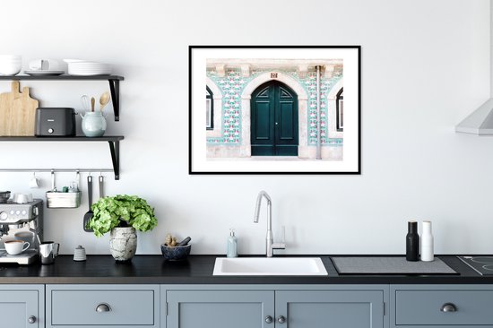 Cadre photo avec affiche - Porte - Bois - Vert - Maison - 80x60 cm - Cadre pour affiche