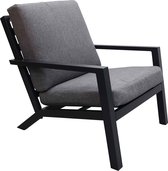 Chaise longue San Diego en aluminium (gris / noir mat)