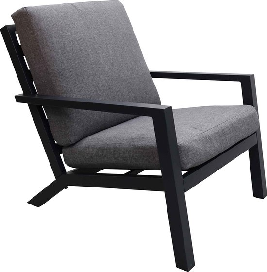 Foto: Loungestoel bezano matt black grey aluminium