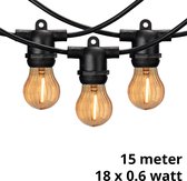 Lybardo lichtsnoer buiten - Lichtslinger - 15 meter inclusief 18 amber LED pumpkin lampjes 0.6 watt | IP54 waterdicht