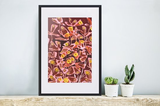 Fotolijst incl. Poster - Bruin - Retro - Vlinders - Dieren - Hippie - 40x60 cm - Posterlijst