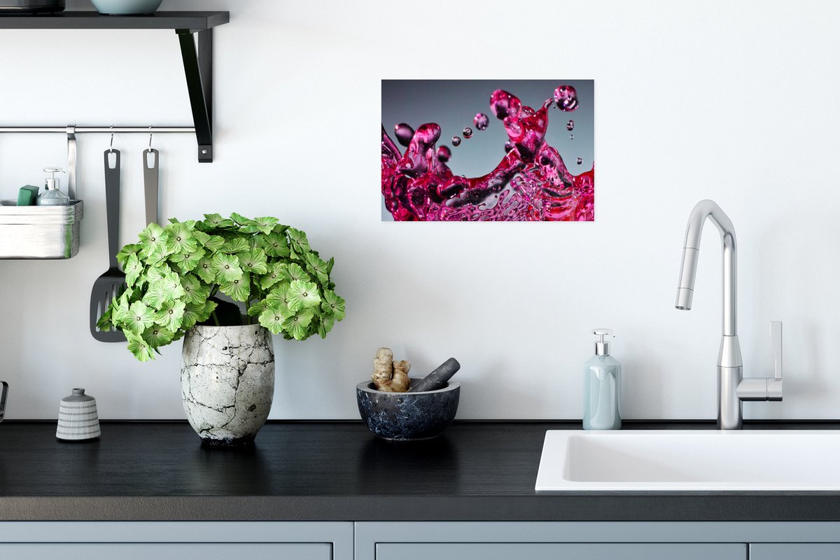 Poster Water - Abstract - Roze - Druppels - 30x20 cm