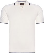 Cappuccino Italia - Heren Polo SS Tipped Tricot Polo - Wit - Maat S