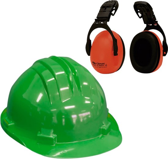 Zeker ontsmettingsmiddel verzekering Bouwhelm RS5 met Oorkappen - Groen - Veiligheidshelm voor volwassenen - Oorkappen  helm... | bol.com