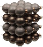 Othmara Kerstballen - 36 stuks - glas - eucalyptus grijs/bruin - 4 cm