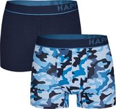 Happy Shorts 2-Pack Boxers Shorts Homme Camouflage Blauw - M