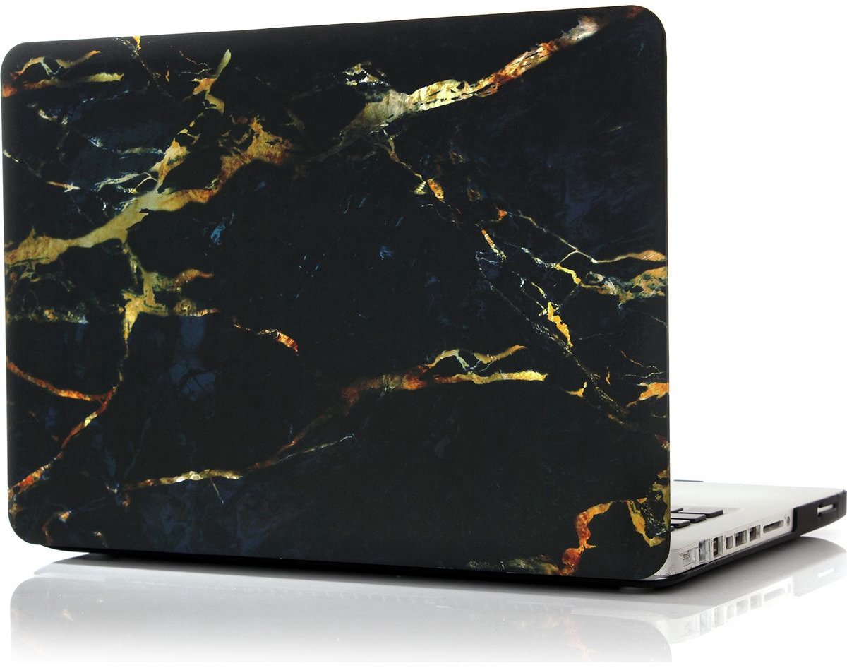 Mobigear Laptophoes geschikt voor Apple MacBook Pro 13 Inch (2008-2012) Hoes Hardshell Laptopcover MacBook Case | Mobigear Marble - Zwart / Bruin - Model A1278
