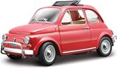 Modelauto Fiat 500 L 1968 rood 1:24 - speelgoed auto schaalmodel