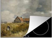 KitchenYeah® Inductie beschermer 60x52 cm - Cottage in the dunes - Schilderij van Jean-Charles Cazin - Kookplaataccessoires - Afdekplaat voor kookplaat - Inductiebeschermer - Inductiemat - Inductieplaat mat