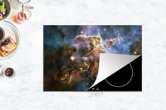 KitchenYeah® Inductie beschermer 78x52 cm - Galaxy - Sterren - Licht - Kookplaataccessoires - Afdekplaat voor kookplaat - Inductiebeschermer - Inductiemat - Inductieplaat mat