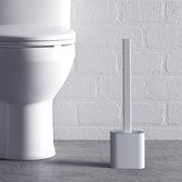 WC Borstel met Houder - Wit - Toiletborstel met Houder - Flexibel - Toiletborstel - Sneldrogend, Hygiënisch & Antibacteriële Werking