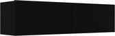 vidaXL - Tv-meubel - 120x30x30 - cm - bewerkt - hout - zwart