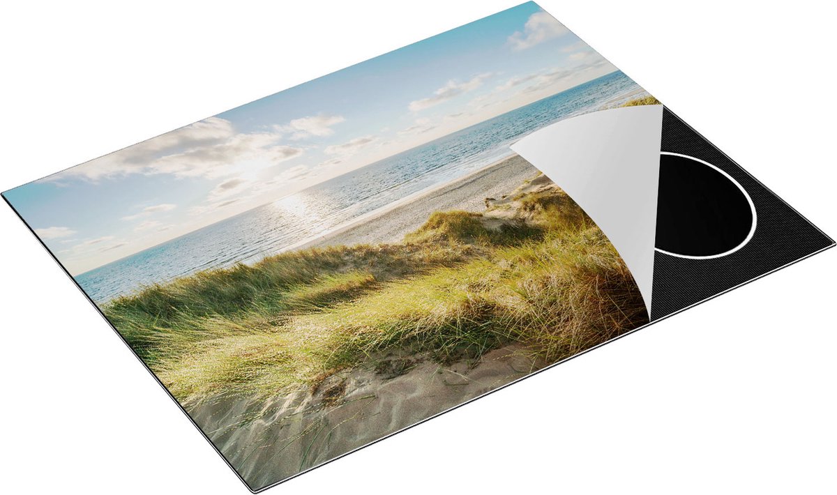 Chefcare Inductie Beschermer Strand en Zee vanuit Duinen - 77x59 cm - Afdekplaat Inductie - Kookplaat Beschermer - Inductie Mat