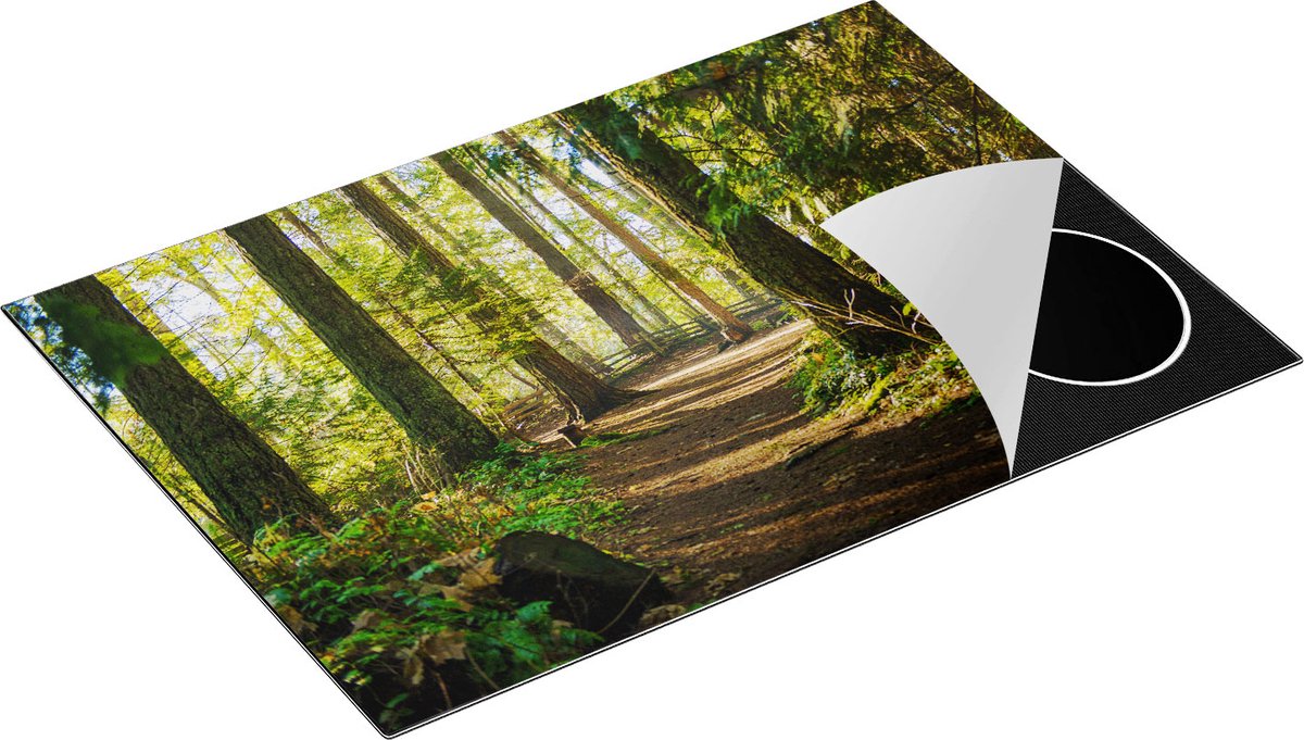 Chefcare Inductie Beschermer Voetpad in het Bos - 75x52 cm - Afdekplaat Inductie - Kookplaat Beschermer - Inductie Mat