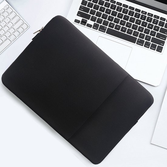 Housse pour ordinateur portable et Macbook avec compartiment supplémentaire pour tablette - 15,6 pouces - Noir