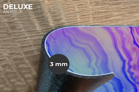 Set de table - Napperons de table en plastique - Néon - Pierres précieuses - Agate - 45x30 cm - 6 pièces - Résistant à la chaleur - Antidérapant - Coussinet - Amovible