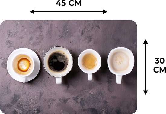 Set de table - Napperons en plastique - Café - Cuisine - Industriel - 45x30 cm - 6 pièces - Résistant à la chaleur - Antidérapant - Pad - Amovible