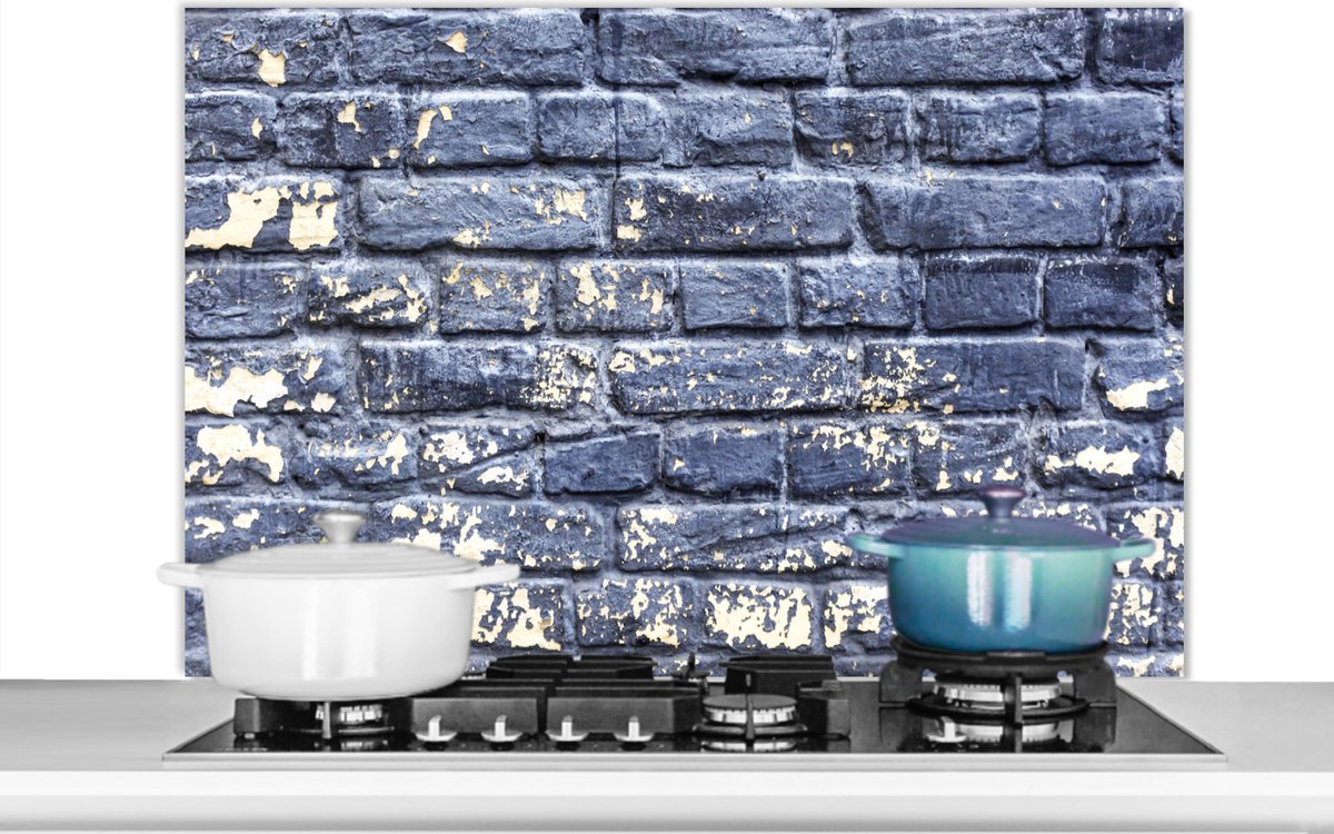 Spatscherm - Bakstenen - Verf - Muur - Stenen - Spatwand - Keuken achterwand - 100x65 cm