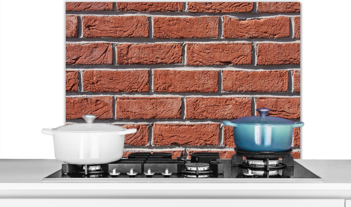Spatscherm - Muur - Baksteen - Vintage - Spatwand - Koken - 90x60 cm