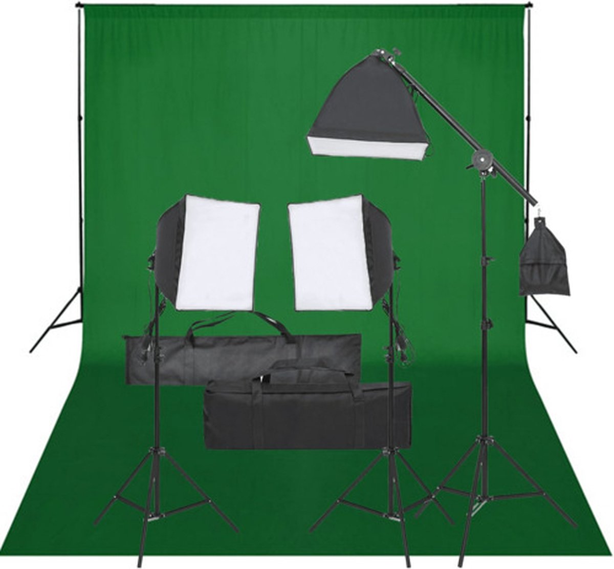 vidaXL - Fotostudioset - met - verlichtingsset - en - achtergrond