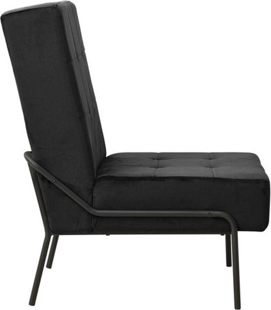 vidaXL Fauteuil relax 65x79x87 cm Velours Noir - Fauteuil relax - Fauteuils relax - Fauteuil - Fauteuils