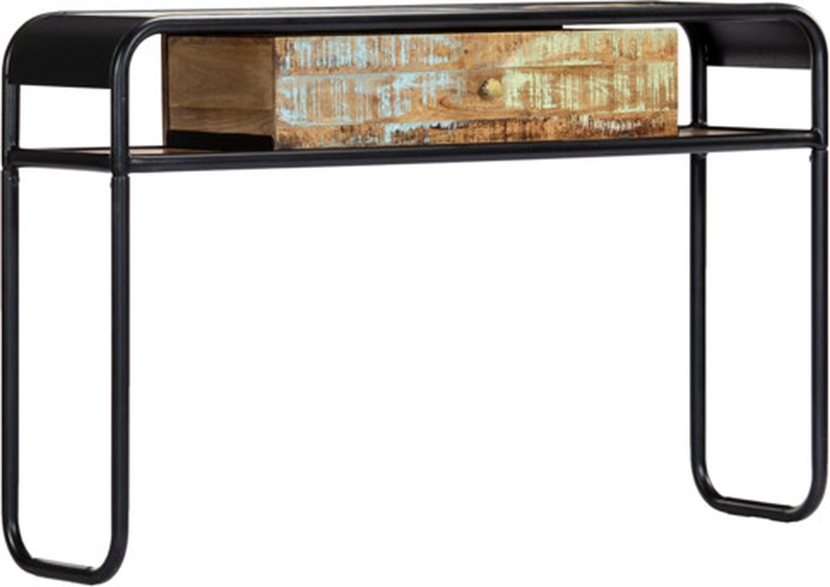 vidaXL Wandtafel - 118x30x75 - cm - massief - gerecycled - hout Multikleur