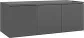 vidaXL - Tv-meubel - 80x34x30 - cm - bewerkt - hout - hoogglans - grijs