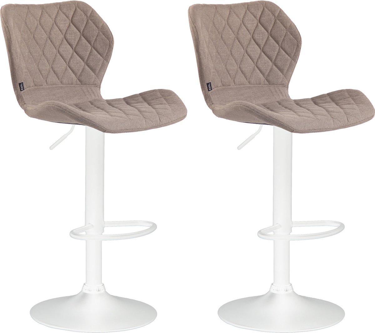 CLP Cork Set van 2 barkrukken - Stof taupe wit