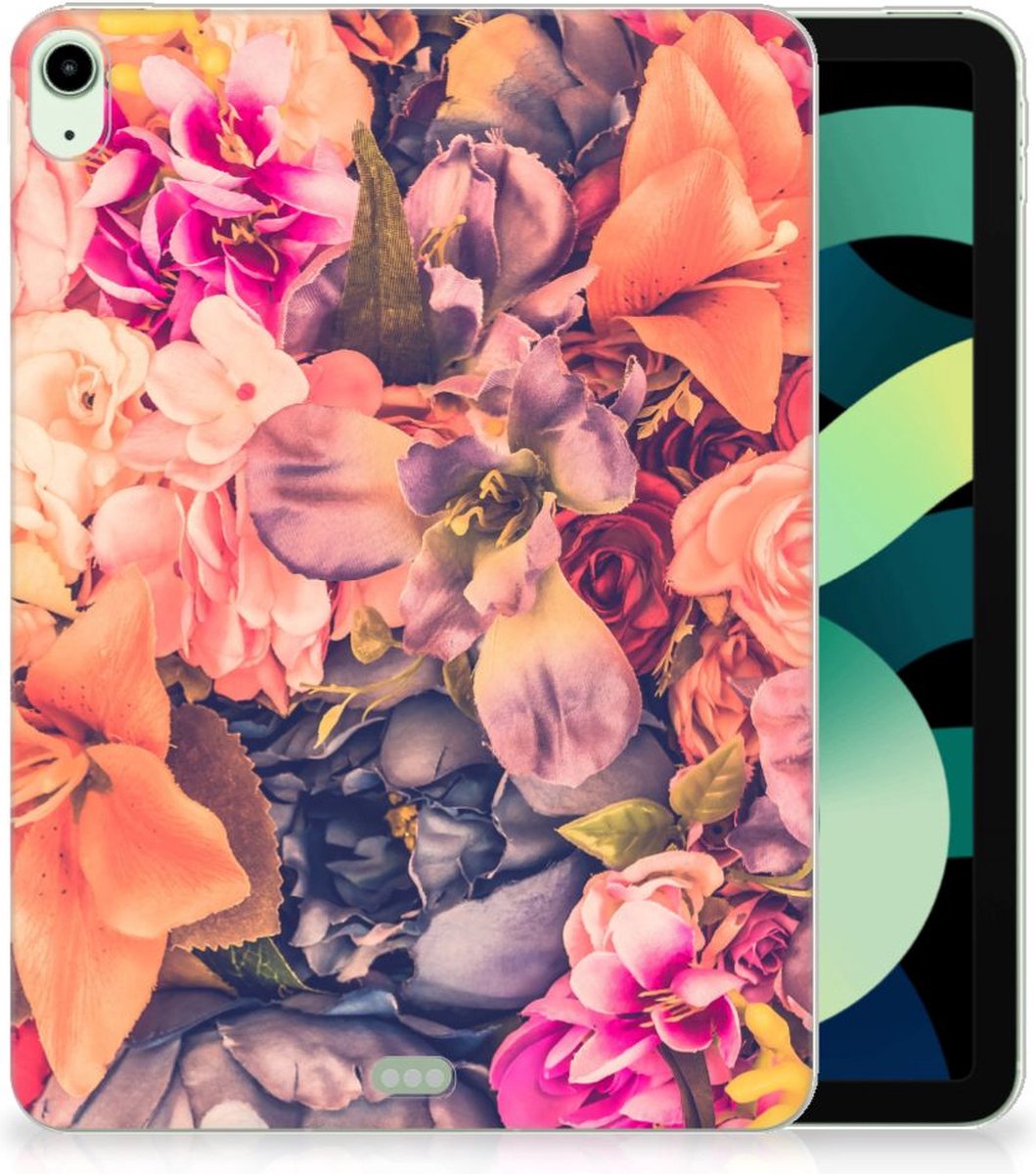 iPad Air (2020/2022) 10.9 inch Siliconen Hoesje Bosje Bloemen