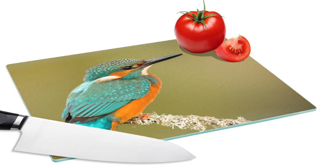 Glazen Snijplank - 28x20 - IJsvogel - Dieren - Vogel - Snijplanken Glas