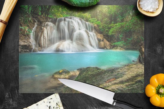 Planche à découper en Verres - 39x28 - Forêt - Cascade - Nature - Planches à découper en Glas