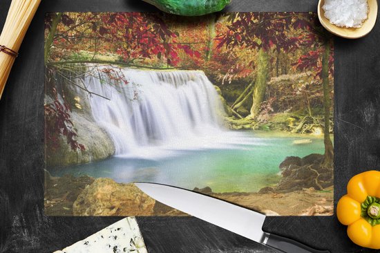 Planche à découper en Verres - 39x28 - Automne - Cascade - Nature - Planches à découper en Glas