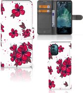 Mobiel Hoesje Nokia G11 | G21 Book Case Blossom Red