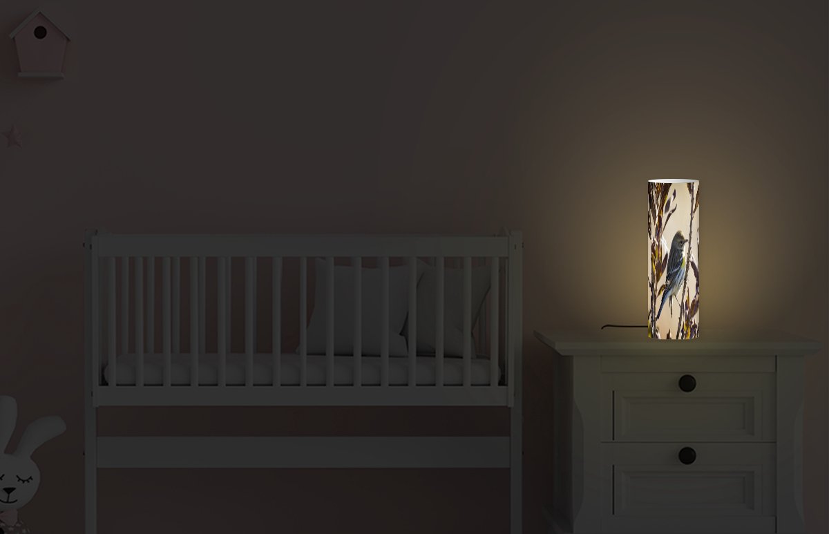 Lamp - Nachtlampje - Tafellamp slaapkamer - Vogel tussen een tak met bladeren - 50 cm hoog - Ø15.9 cm - Inclusief LED lamp