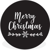 Citation de Noël Joyeux Noël sur fond noir Assiette en plastique cercle mural - ⌀ 30 cm - peinture ronde - impression photo sur cercle mural en plastique (forex) / cercle vivant / (décoration murale)