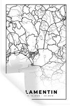 Muurstickers - Sticker Folie - Stadskaart – Frankrijk – Kaart – Le Lamentin - Plattegrond - Zwart wit - 40x60 cm - Plakfolie - Muurstickers Kinderkamer - Zelfklevend Behang - Zelfklevend behangpapier - Stickerfolie