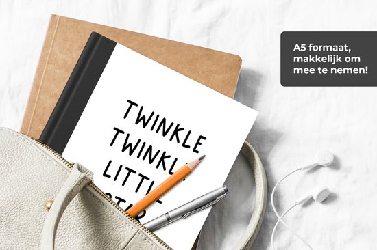 Carnet - Cahier d'écriture - Citation anglaise Twinkle twinkle little star with a heart - Carnet - Format A5 - Bloc-notes