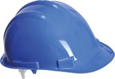 Set van 2x stuks veiligheidshelmen/bouwhelmen hoofdbescherming blauw verstelbaar 55-62 cm