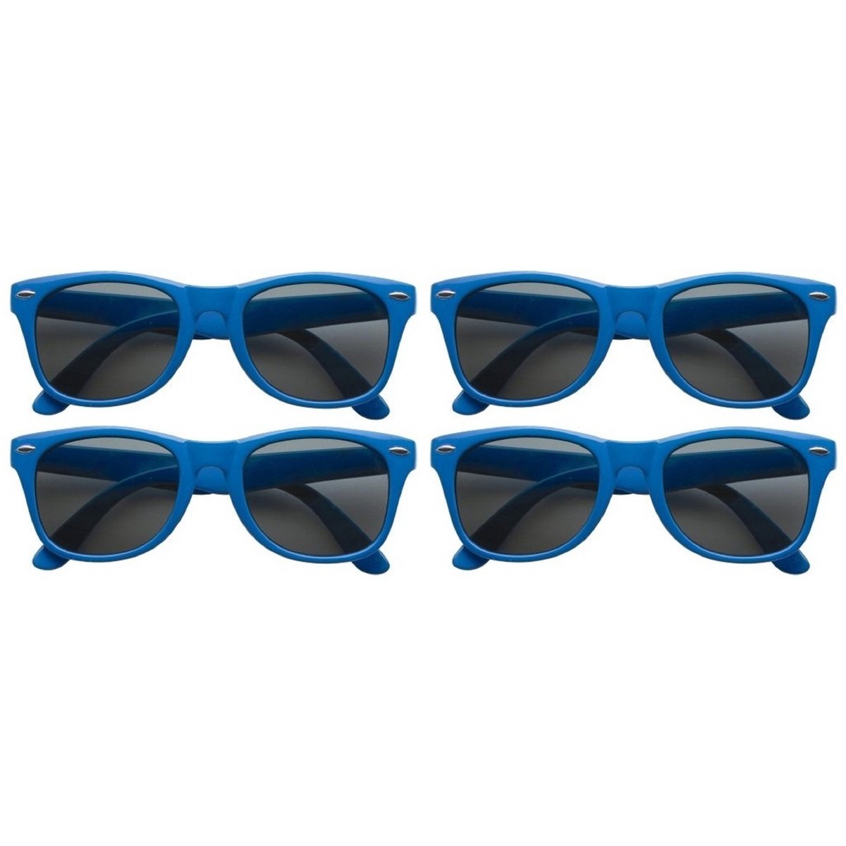 8x stuks zonnebril blauw - UV400 bescherming - Zonnebrillen voor dames/heren