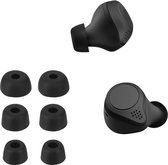 kwmobile 6x cover voor in-ear oortjes geschikt voor Jabra Elite 7 Pro / Elite 7 Active - Vervangende oordopjes van siliconen in zwart - 3 maten