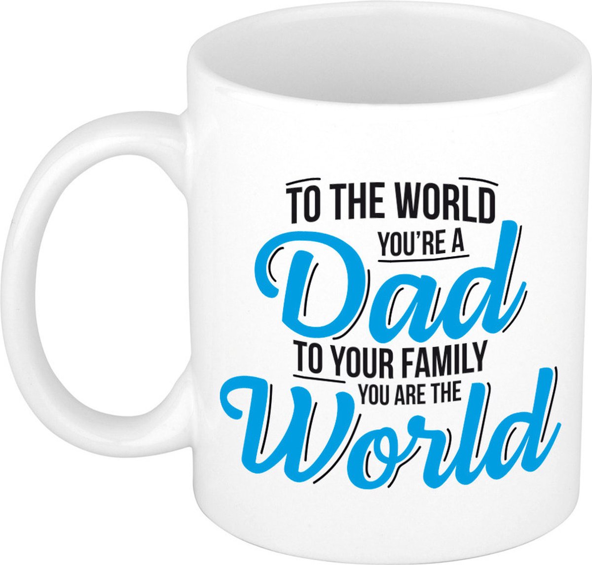 Dad to the world cadeau beker / mok - wit - papa / verjaardag / Vaderdag / cadeau voor hem