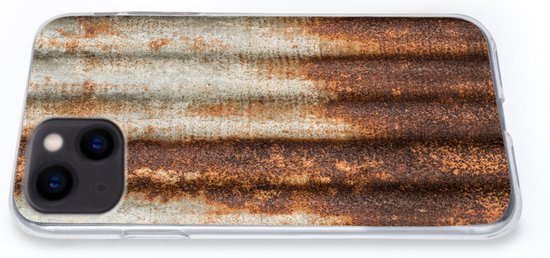 Coque iPhone 13 mini - Rouille - Tôle ondulée - Fer - Coque de téléphone en Siliconen
