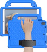Tablet hoes geschikt voor iPad 10.2 (2019/2020/2021) - Schokbestendige case met handvaten - Diamond Kids Cover met schouderriem - Blauw