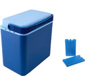 Koelbox donkerblauw 24 liter 39 x 25 x 40 cm incl. 2 koelelementen