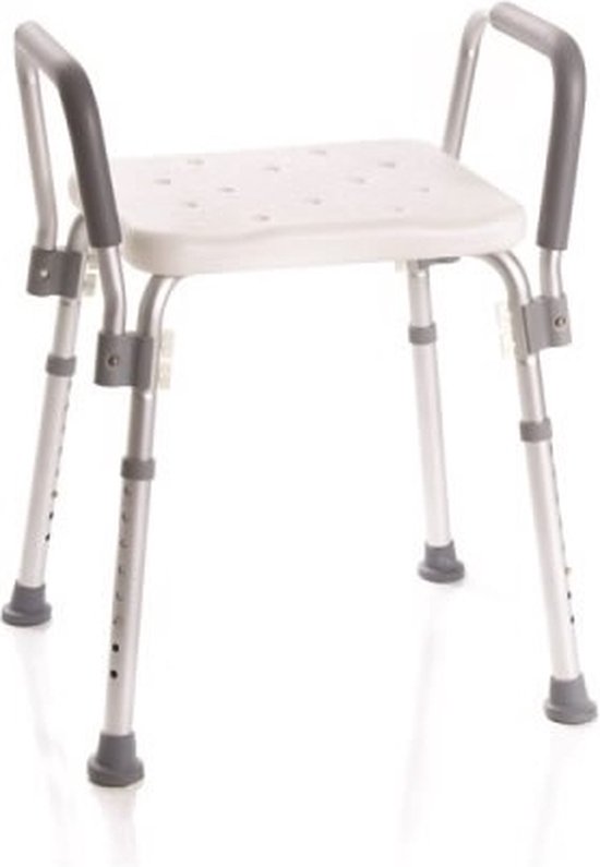 Moretti douchekruk kunststof zitting verstelbaar aluminium bol