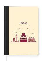 Notitieboek - Schrijfboek - Japan - Osaka - Skyline - Notitieboekje klein - A5 formaat - Schrijfblok