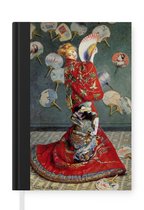 Notitieboek - Schrijfboek - Camille Monet in Japans kostuum - Schilderij van Claude Monet - Notitieboekje klein - A5 formaat - Schrijfblok